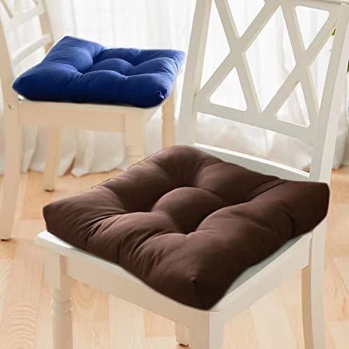 Cojines para Silla, 40x40 CM, Acolchados, Relleno de Algodón 7cm, Cómodos y BIandos, Ideal para la Decoración de Cocina y Salón, Comedor y jardín. Fabricados en España (Pack 2 Unidades, Marrón)
