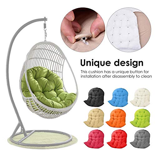 Cojines para silla relax, cojín para silla giratoria gruesa, cojín para asiento de mimbre, cojín de asiento colgante para interior y exterior (sólo cojín)