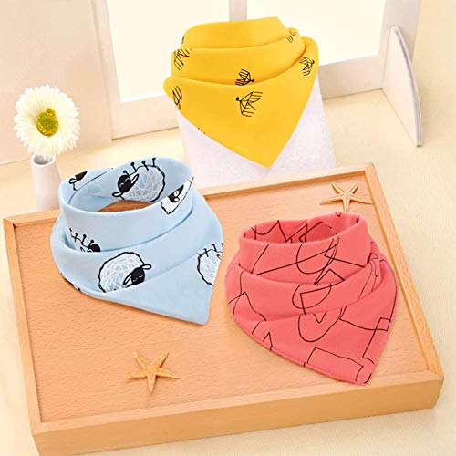 Cokomono 9pcs Baberos Bebe, Bandanas Bufanda Toalla de 100% algodón para Bebé Niños Recien Nacido, Bandana Bebé Babero Algodon Absorbente Suaves Para Sialorrea y Dentición (9pcs para Unisex)
