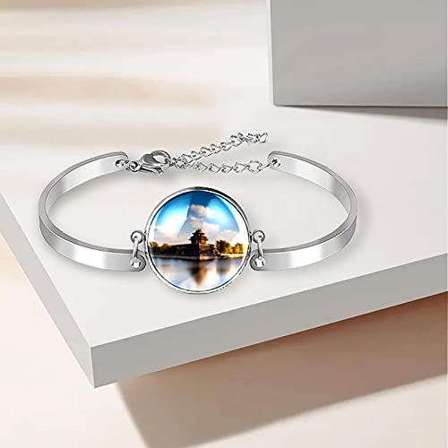 Colecciones De Joyería Para Mujer, Brazalete De Plata Y Cristales Transparentes Para Niñas Ciudad Prohibida