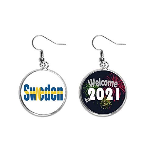 Colgante de la bandera del país de Suecia con nombre Art Deco para regalo de moda para orejas, joyería 2021 bendición