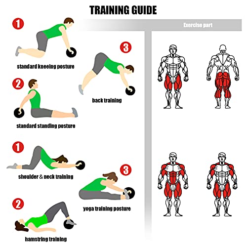colmanda Abdominales Rueda, AB Roller, Doble Rueda Abdominal, Fortalecer Musculatura Wheel, Abdominals Push Up, Aeróbic Ejercicio, Fitness casa Roller, con Alfombrilla, con Manijas Espuma (negro2)
