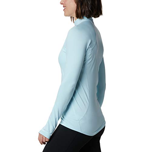 Columbia Midweight Stretch Long Sleeve Half Zip Ropa Interior Técnica De Manga Larga Media Cremallera, Mujer, Sky Blue, M