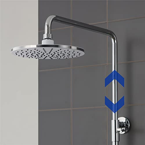 Columna de Ducha sin Grifo CECIPA, con Barra de Ducha Regulable en Altura (77-112 cm), Ducha de Lluvia Rociador Redondo de 22 cm, 3 Tipos de Chorro.