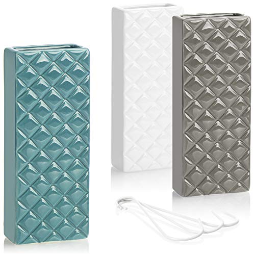 com-four® 3X Humidificador de Aire de cerámica - Humidificador para radiadores - Humidificador para radiador de Ceramica - Radiador para la casa (3 Piezas - Diamante)
