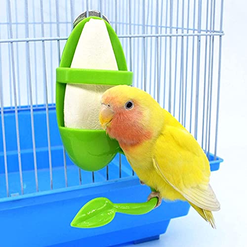 Comedero para pájaros Contenedor de comida en columna, Colgado en la jaula para pájaros, Casa automática para pájaros para loros, Periquitos, Cacatúas, Agapornis