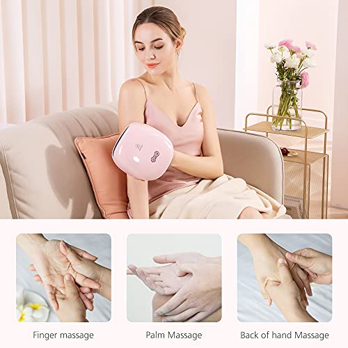 Comfier Masajeador de mano recargable con calor, masajeador de dedos con 3 niveles de compresión y calefacción, masajeador de mano para palma, túnel carpiano, regalo ideal para mujeres o hombres