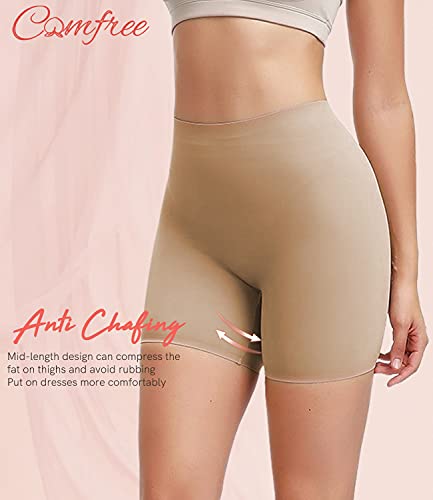 COMFREE Bragas Anti Roces Braga Faja Reductora Mujer Adelgazante Abdomen Shapewear Lenceria Mujer Pantalon Faja Antirozaduras 2pcs Beige S