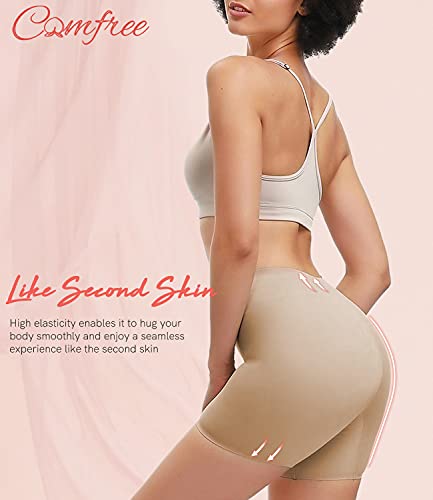 COMFREE Bragas Anti Roces Braga Faja Reductora Mujer Adelgazante Abdomen Shapewear Lenceria Mujer Pantalon Faja Antirozaduras 2pcs Beige S