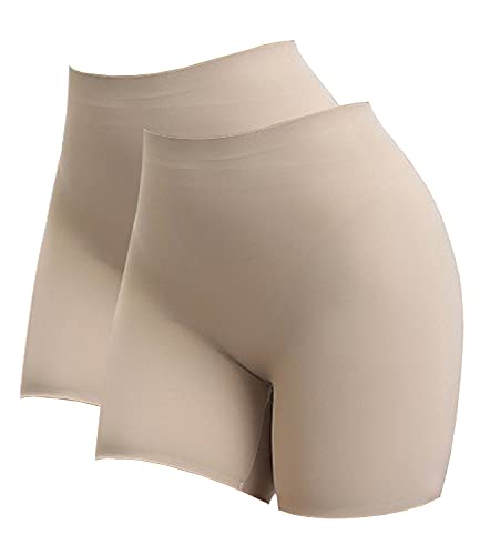 COMFREE Bragas Anti Roces Braga Faja Reductora Mujer Adelgazante Abdomen Shapewear Lenceria Mujer Pantalon Faja Antirozaduras 2pcs Beige S