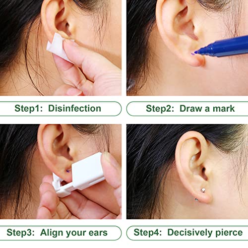 Comius Sharp 6 UNIDS Pistola De Piercing De Oreja Desechables Con Pernos De Oreja Kit De Pistolas De Perforación Indoloro Para Niñas Para Niños Mujeres Hombres