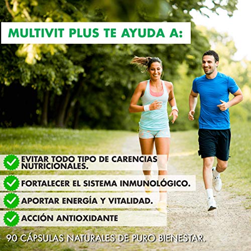 Completo Complejo Multivitamínico + Minerales | Vitamina C, E, B3, B5, A, B6, B2, B1, D9, D3, Zinc, Hierro, Yodo y Potasio | Protege y fortalece tu Sistema Inmune | Aporta Energía y Vitalidad | 90U.