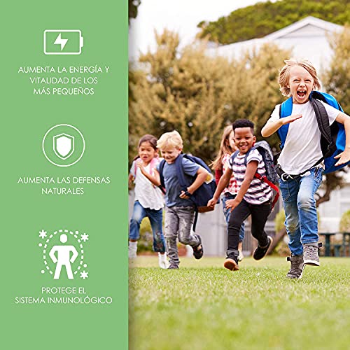 Completo complejo multivitamínico para niños | Favorece el crecimiento y refuerza su sistema inmunológico | Proteja a su hijo de gripes, resfriados e infecciones | 60 masticables sabor cereza