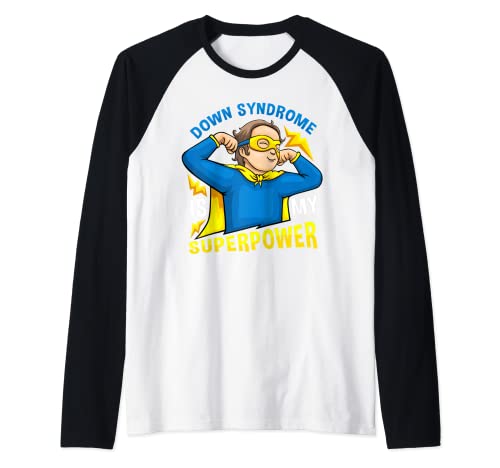 Conciencia del Día del Síndrome de Down de My Superpower para niños y niñas Camiseta Manga Raglan
