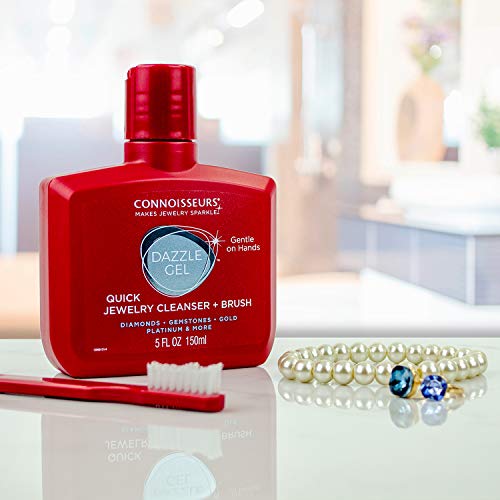 Connoisseurs Limpiador de Joyas en Gel -Solución Limpiadora de Oro, Plata, Diamantes y Piedras Preciosas Restaura el Brillo - Cepillo Incluido 150 ml