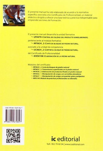Control de calidad del producto semielaborado. iexd0108 - elaboración de la piedra natural