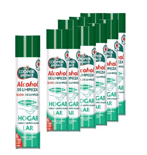 Cooper Protect. Alcohol de limpieza en spray 300 ml. Caja 12 botellas para todo tipo de superficies y objetos