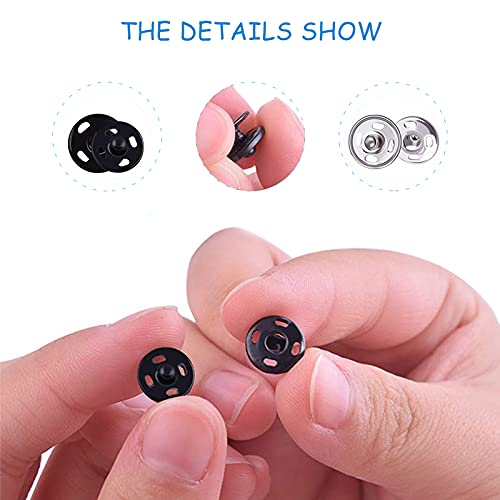 Corchetes de Presión de Metal, Botones Snaps para Coser, Broches de Presión Sujetadores Cierre Invisible para Ropa, Bolsos, Pulseras, Pantalones y DIY Manualidades (100 Unidades)