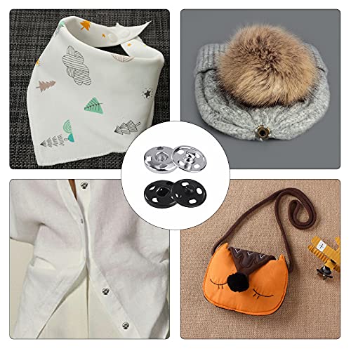Corchetes de Presión de Metal, Botones Snaps para Coser, Broches de Presión Sujetadores Cierre Invisible para Ropa, Bolsos, Pulseras, Pantalones y DIY Manualidades (100 Unidades)