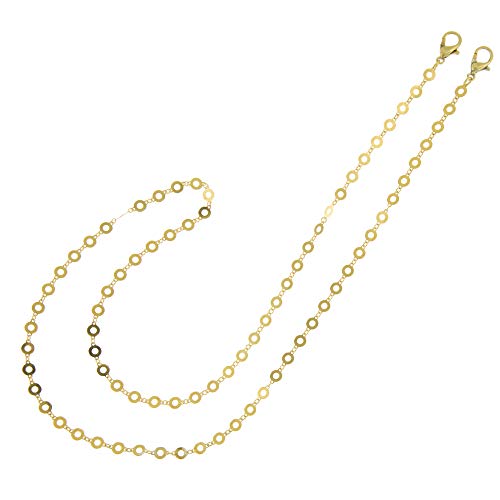 Córdoba Jewels | Cadena cuelga mascarillas en Plata de Ley 925 bañada en Oro con diseño Masklace Circles Gold