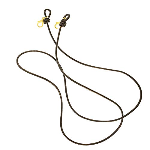 Córdoba Jewels | Cadena cuelga mascarillas en Plata de Ley 925 bañada en Oro con diseño Masklace Cuero Nudo Oro