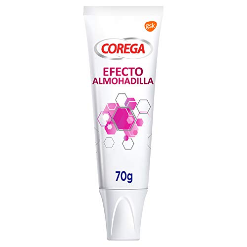 Corega, Efecto Almohadilla, Crema Fijadora para Prótesis Dentales, Fijación Fuerte durante todo el Día, 70 g