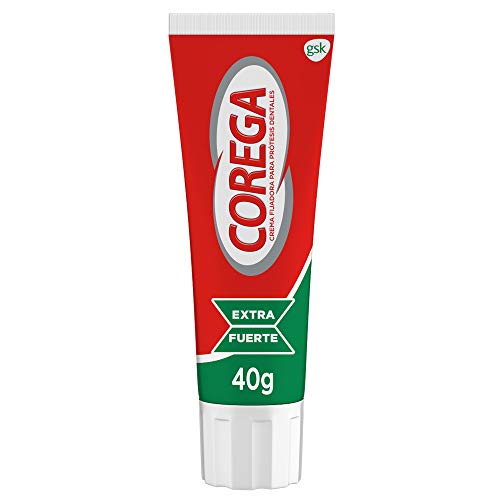 Corega, Extra Fuerte, Crema Fijadora para Prótesis Dentales, Sabor Menta, Fijación Fuerte y Duradera, 40 g