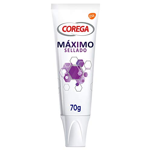 Corega, Máximo Sellado, Crema Fijadora para Prótesis Dentales, Hasta 12 Horas de Fijación, 70 g