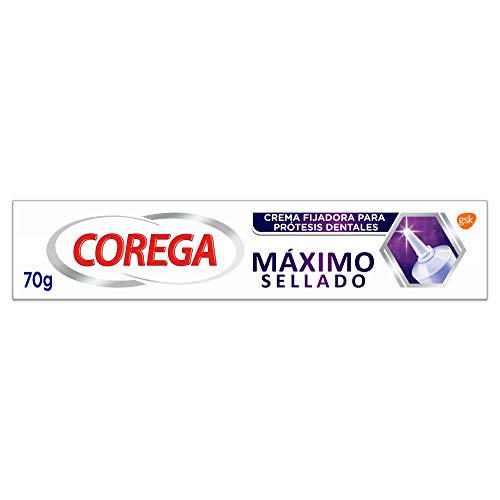 Corega, Máximo Sellado, Crema Fijadora para Prótesis Dentales, Hasta 12 Horas de Fijación, 70 g