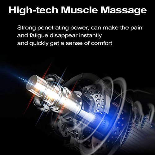 Coriver Pistola de masaje de 10 cabezales de repuesto, tejido profundo, 30 velocidades, masajeador muscular de mano ultra silencioso con indicador LED, pantalla táctil para aliviar la tensión muscular