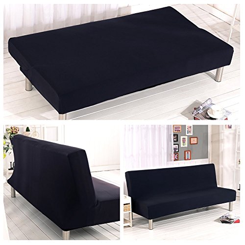 Cornasee Funda de Clic-clac elástica, Cubre/Protector sofá de 3 plazas,Color sólido,Negro
