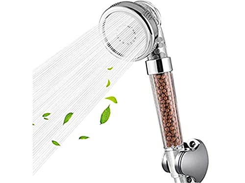 Cornetta alcachofa de ducha con filtro iónico antical, teléfono de ducha pequeño de 6 cm, universal, 1 chorro/pulverización/pulverización/velocidad, alta presión