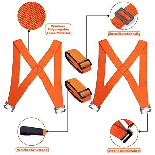 Correas de transporte para 2 personas, correas ergonómicas, para muebles, fácil de levantar muebles pesados, correa de transporte, para transportar, mover muebles, electrodomésticos