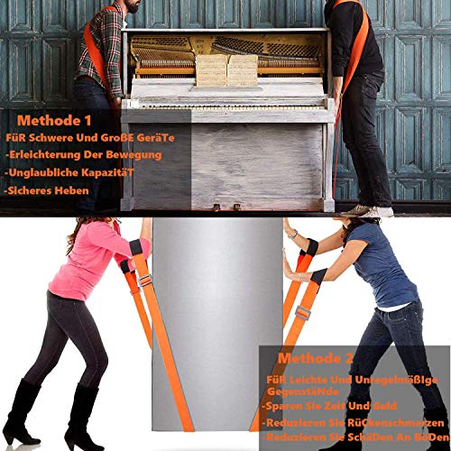 Correas de transporte para 2 personas, correas ergonómicas, para muebles, fácil de levantar muebles pesados, correa de transporte, para transportar, mover muebles, electrodomésticos