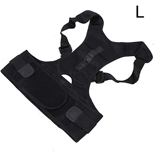 Corrector de postura de buena elasticidad práctica y transpirable, cinturón de corrección de postura liviano, para la cifosis casera al(black, L)