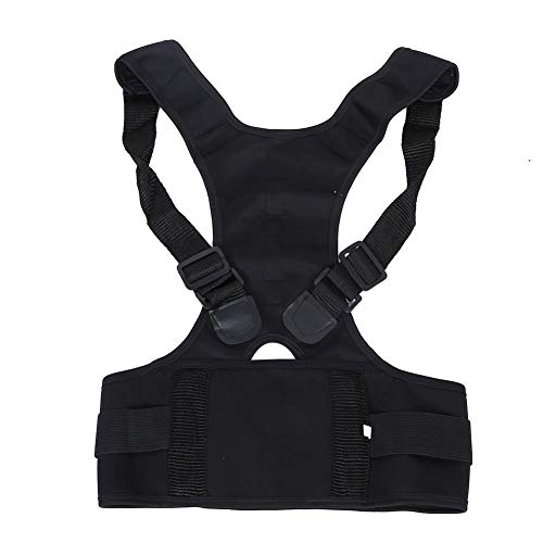 Corrector de postura de buena elasticidad práctica y transpirable, cinturón de corrección de postura liviano, para la cifosis casera al(black, L)