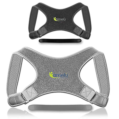 Corrector de Postura Espalda Hombre Mujer Niños Cuello Trasero Banda de Joroba Postural Tirante Ajustable Reforzado Transpirable Endereza Los Hombros Busto Ortopédico