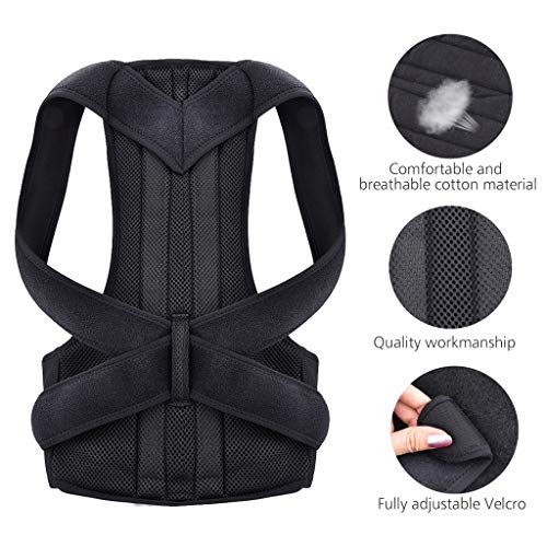 Corrector de Postura Espalda y Hombros Para Hombre y Mujer Talla Única - Faja para Dolor de Espalda - Chaleco Corrector de Postura Enderezador de Espalda Transpirable - Incluye eBook de Ejercicios (M)
