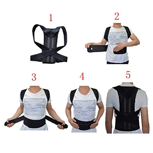 Corrector de Postura Espalda y Hombros Para Hombre y Mujer Talla Única - Faja para Dolor de Espalda - Chaleco Corrector de Postura Enderezador de Espalda Transpirable - Incluye eBook de Ejercicios (M)