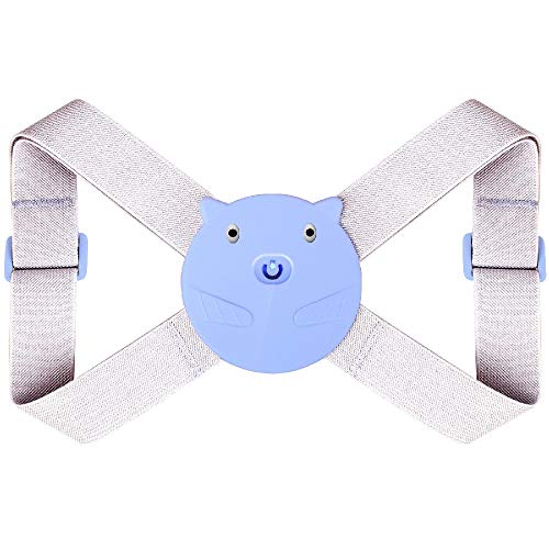 Corrector de Postura inteligente para hombres y mujeres, giroscopio inducción de la vibración del recordatorio, mucho tiempo de espera, ajustable corrección de la postura de la correa,Blue-OneSize