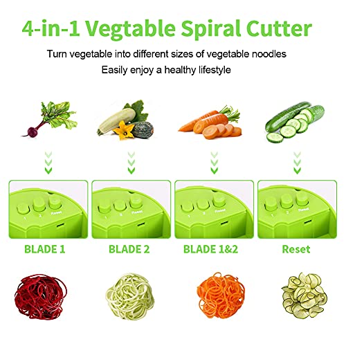 Cortador de Verduras - Rallador de Verduras 4 en 1 Verduras Cortador,Calabacin Pasta,Cortador en Espiral Manual,adecuado para Zanahorias,Pepinos,etc