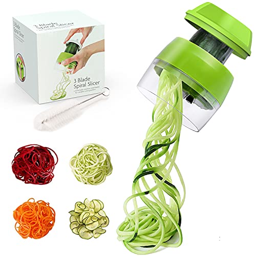 Cortador de Verduras - Rallador de Verduras 4 en 1 Verduras Cortador,Calabacin Pasta,Cortador en Espiral Manual,adecuado para Zanahorias,Pepinos,etc