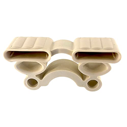 Cortassa Kit de 4 Soportes amortiguados para Lamas de 2 plazas de Caucho para somier de láminas de 38 mm Mod. SEBS, Blanco Marfil, Completo