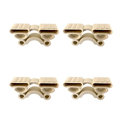 Cortassa Kit de 4 Soportes amortiguados para Lamas de 2 plazas de Caucho para somier de láminas de 38 mm Mod. SEBS, Blanco Marfil, Completo