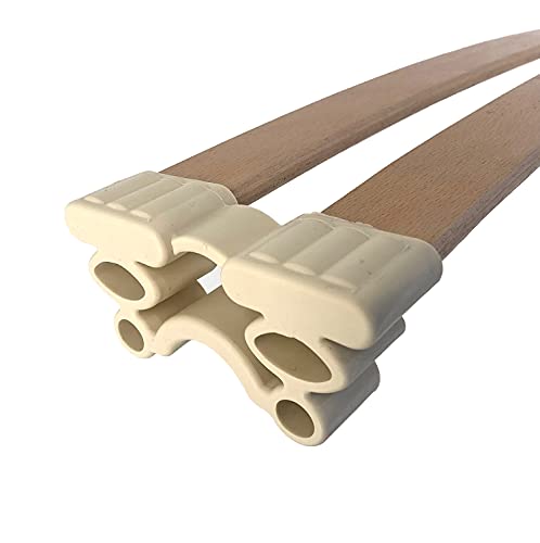 Cortassa Kit de 4 Soportes amortiguados para Lamas de 2 plazas de Caucho para somier de láminas de 38 mm Mod. SEBS, Blanco Marfil, Completo