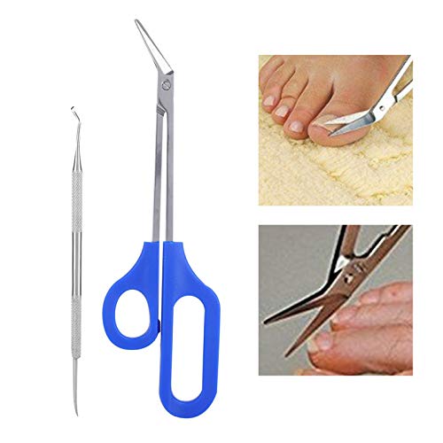 Cortaúñas para dedos de los pies, cortador de uñas de acero inoxidable, juego de herramientas para uñas encarnadas gruesas, alicates para uñas, cortaúñas con mango más largo, lima de uñas para