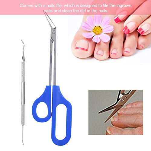 Cortaúñas para dedos de los pies, cortador de uñas de acero inoxidable, juego de herramientas para uñas encarnadas gruesas, alicates para uñas, cortaúñas con mango más largo, lima de uñas para