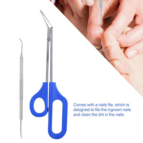 Cortaúñas para dedos de los pies, cortador de uñas de acero inoxidable, juego de herramientas para uñas encarnadas gruesas, alicates para uñas, cortaúñas con mango más largo, lima de uñas para