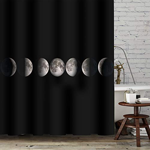 Cortina de Ducha de Luna transformadora de poliéster Impermeable y a Prueba de Moho decoración de la bañera del baño del Hotel del hogar 180 * 180 cm