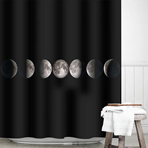 Cortina de Ducha de Luna transformadora de poliéster Impermeable y a Prueba de Moho decoración de la bañera del baño del Hotel del hogar 180 * 180 cm
